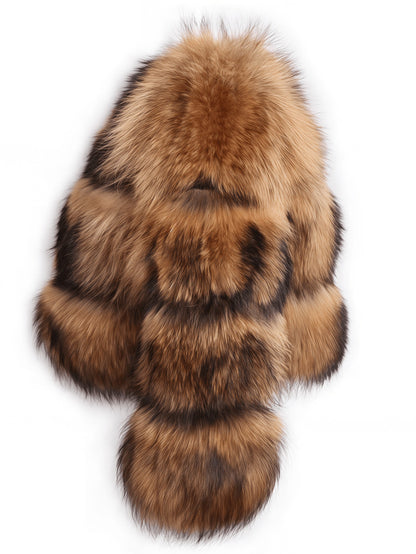 GlOURI Women's Brown Faux Fur Cropped Jacket - Luxurious Plush Oversized Vegan Coat, H-Line Short Winter Jacket for Parties, Evening Events & Streetwear | Hand Washable Non-Stretch Outerwear