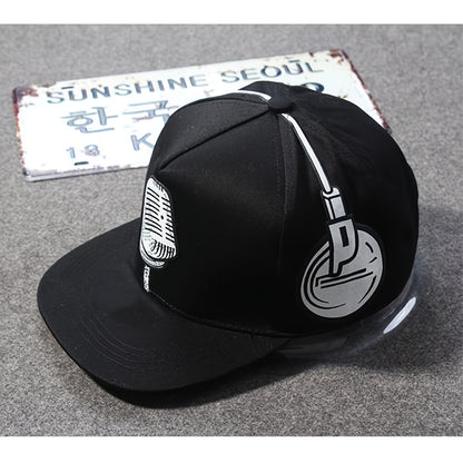 Men' & Women' Headphone & Mic Baseball Cap - Adjustable Snapback with Earphone Mic & Chat - Breathable Mesh Hat for Hiking, Streetwear - Unisex Hip-Hop Accessory (No additional Mic Required)