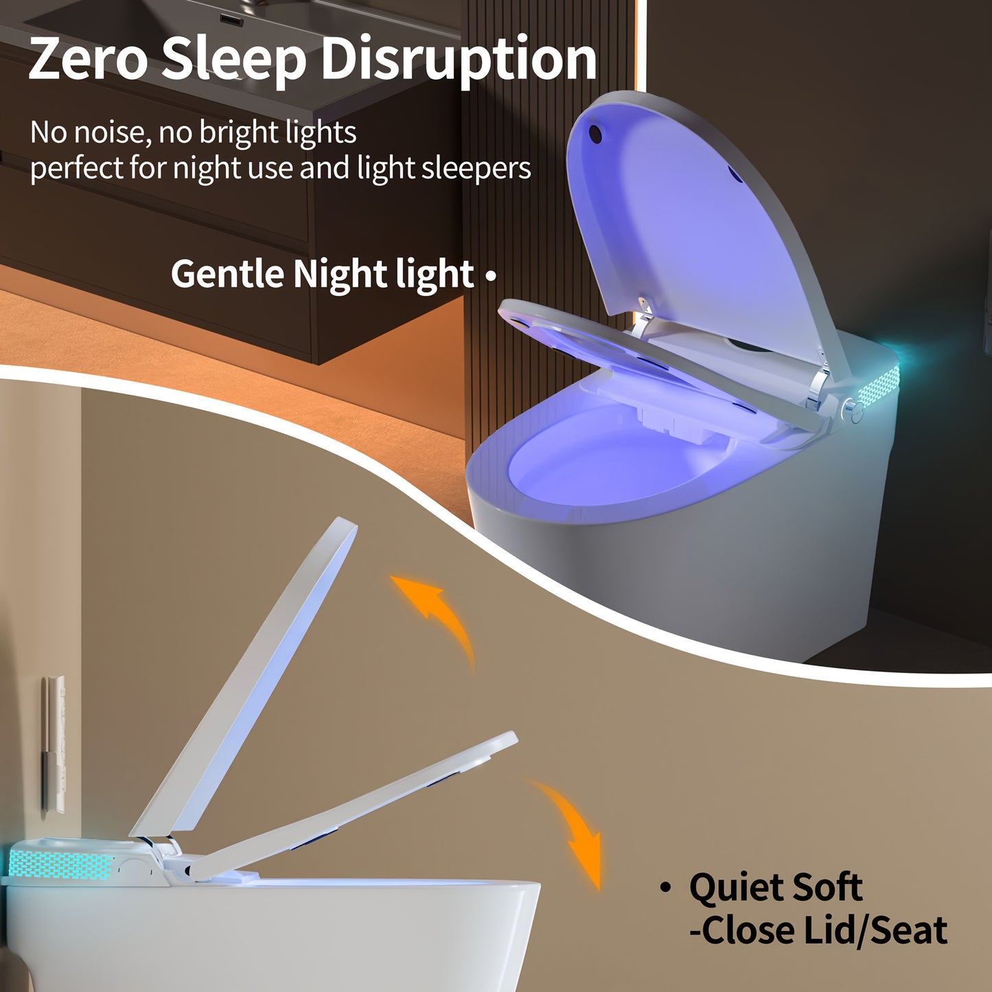 This Integrated Smart Toilet Features a Heated Seat, Night Light, Multiple Cleaning Functions, a Dual Flush System with Various Washing Modes, a Detachable Spray Wand, Drying Function, Automatic Lid Lift, Bathroom Slow-Close