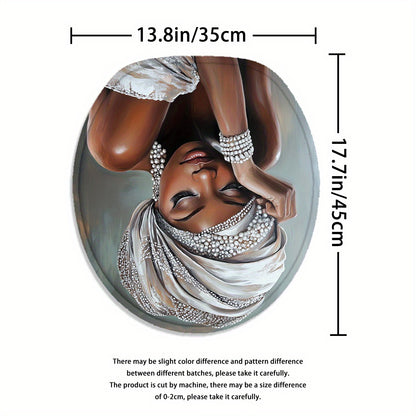 4pcs Sexy Woman Shower Curtain Set with frican Woman Portrait ( & Beaded Headwrap) - Elegant Bathroom Decor, Toilet Mat & 12 Free Hooks Included, Luxury Bath ccessories for Spa-Like Homes, Housewarming Gift for Women, Shower