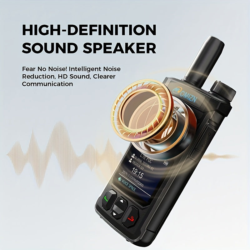 4G LTE Smartphone-like Walkie Talkie with Local SIM Card - No Monthly Fee, Unlimited Range, Global Compatibility (2.4G/3G/4G/5G), Noise-Canceling Mic & Clear Audio, - for Outdoor, Construction, Events, Large Groups (World