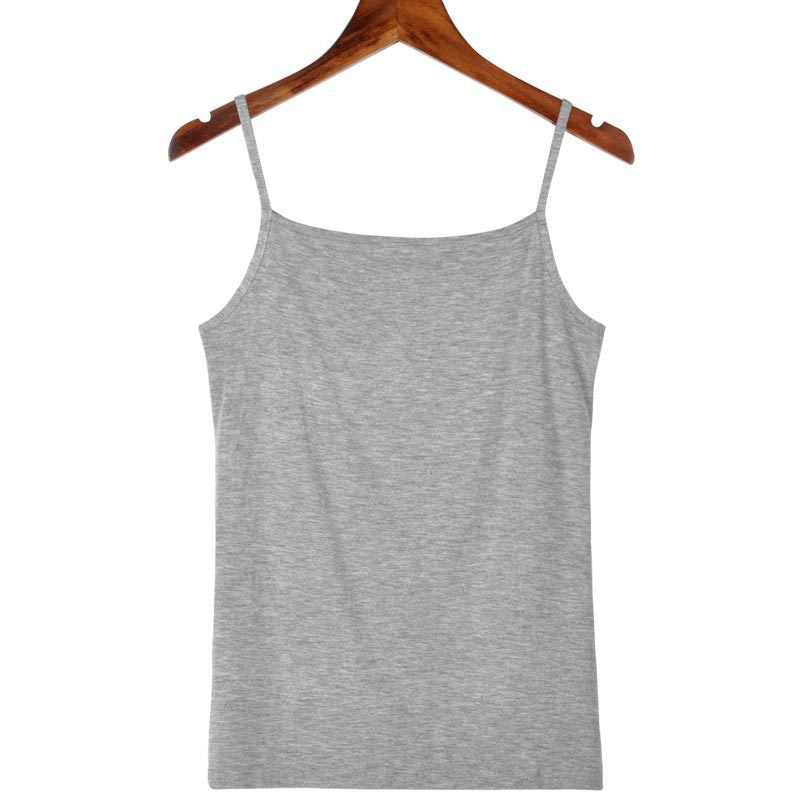 Factory Direct Sales Spring and Summer Versatile Camisole Women's Simple Solid Color Slim Elastic Bottoming Shirt Wholesale Dropshipping