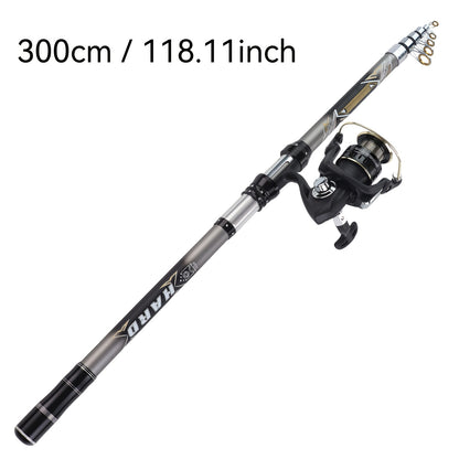 MINGWO's new rock fishing rod telescopic long throw rod throwing rod combination set, straight handle rod spinning wheel two-piece set, lure fishing wheel rotating reel, fishing line wheel bait reel, universal seawater corros