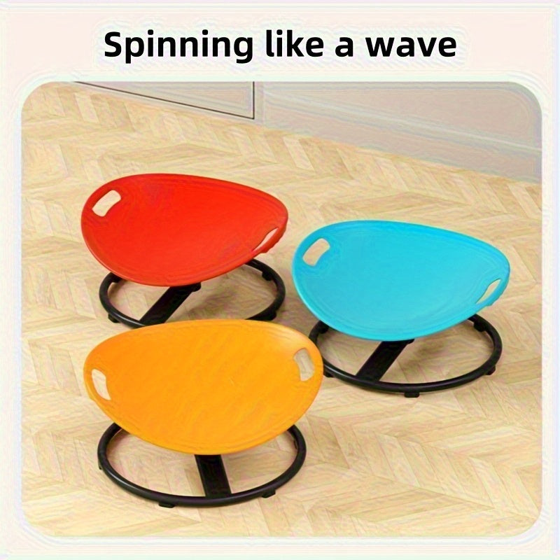 1pc Rotating Sensory Spin Chair with Non-Slip Metal Base & Ergonomic Design - Durable Plastic, Multi-Color Options (Red, Green, Yellow, Orange, Pink, Purple