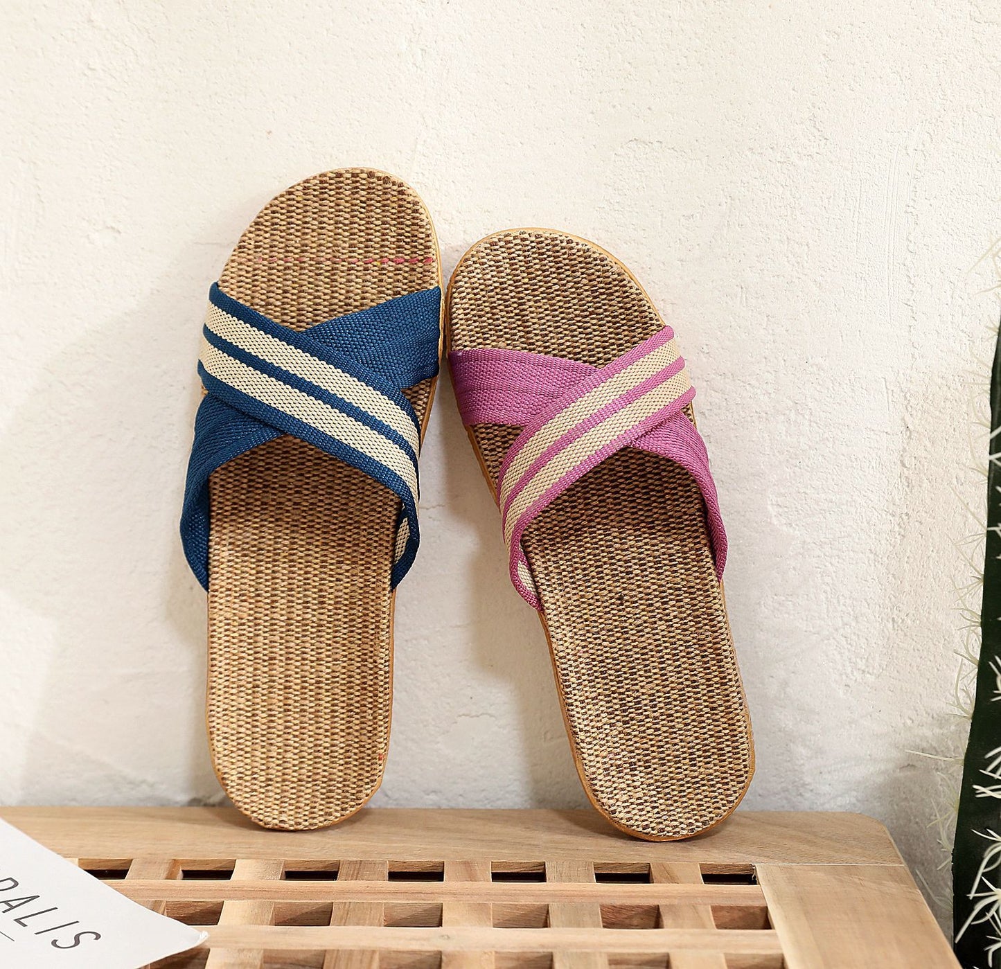 Summer Women's Slippers Home Flats Hemp Luxury Designer Woman Shoes Casual Indoor Slides Couple 2026 Soft Lightweight Large Size
