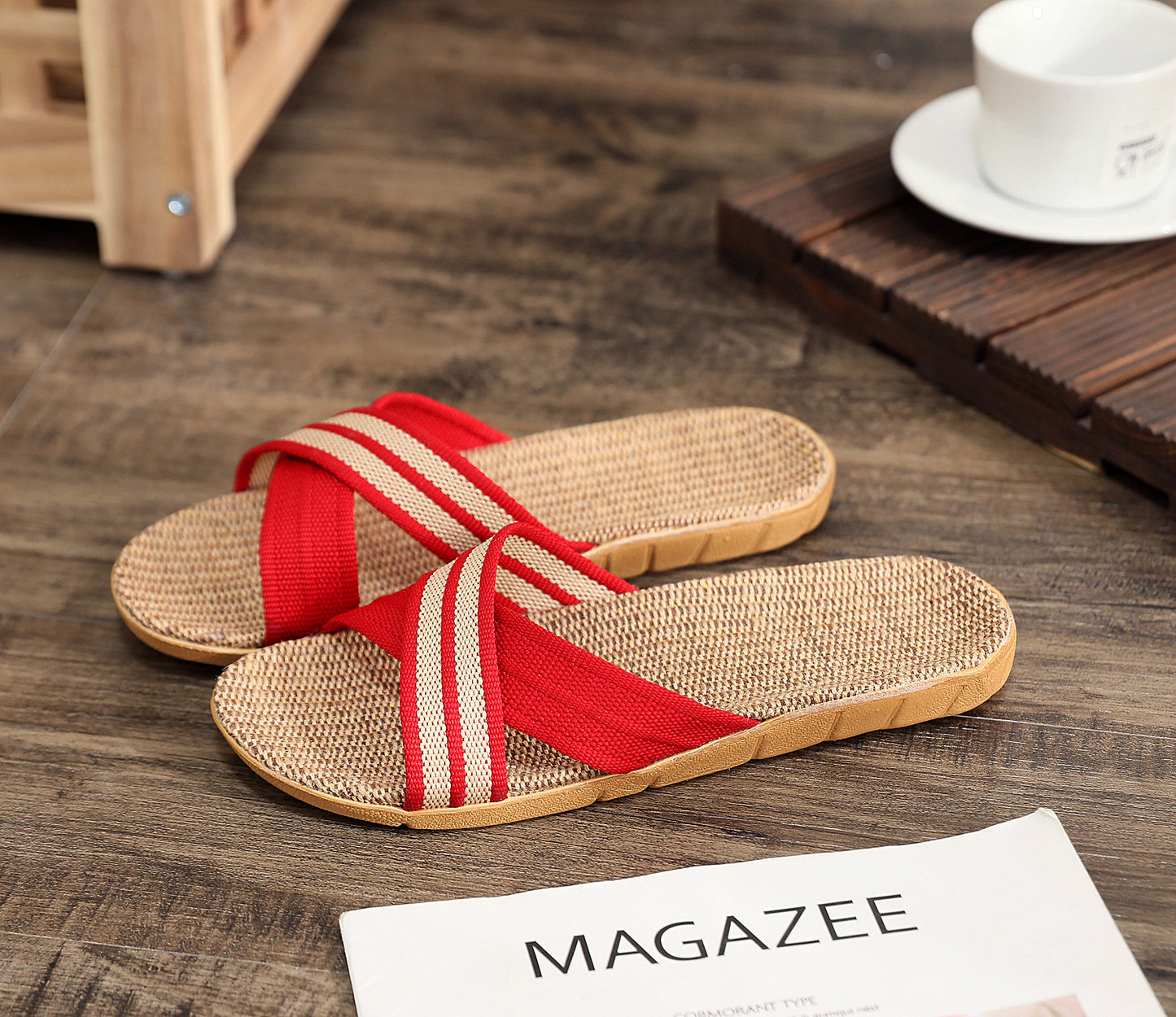 Summer Women's Slippers Home Flats Hemp Luxury Designer Woman Shoes Casual Indoor Slides Couple 2026 Soft Lightweight Large Size
