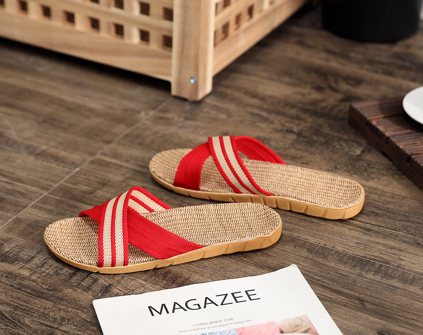 Summer Women's Slippers Home Flats Hemp Luxury Designer Woman Shoes Casual Indoor Slides Couple 2026 Soft Lightweight Large Size