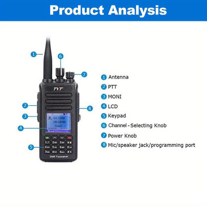 TYT 5W AES256 Encryption DMR Digital Radio + USB Cable