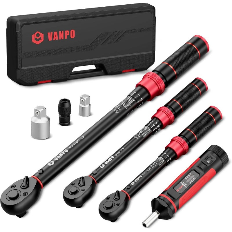 Torque Wrench Set, 14 38 12 Click Torque Wrenches 20 - 240in - lb, 5 - 45ft - lb, 10 - 170ft - lb 3 Accuracy 10u201380in - lb Torque Screwdriver, Automotive, Motorcycle, Bike Scope, Adjustable Torque Wrench, Torque Wrench for