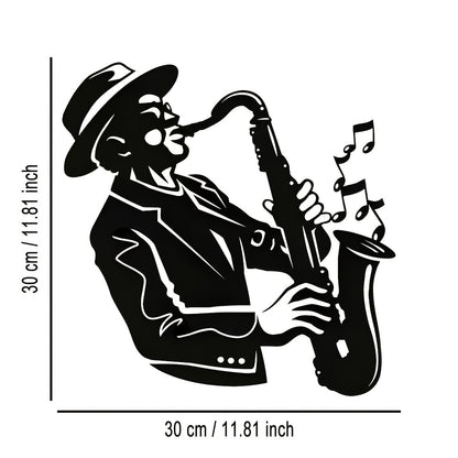 2D Flat, 1pc Exquisite Saxophone Metal Plaque, Elegant Minimalist Christmas Art Design, Wall Decor Craft, Suitable for Office, Home Living Room, Bedroom, Patio, Kitchen, Courtyard Wall, Shop Lobby Hanging, Cafe, Ballroom and