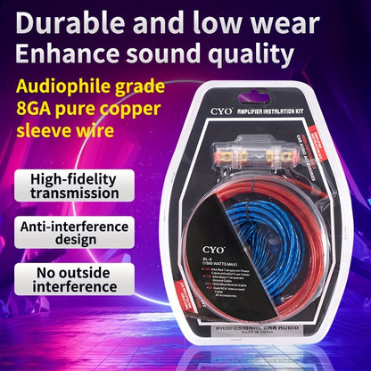 Durable RCA Audio And Power Wiring - Car 10GA Subwoofer Sleeve Wire - Car Power Amplifier Sleeve Wire Wiring - High-performance Copper Material - Thick Core Wire - Suitable for Car Audio And Video Installation - Compatible wi