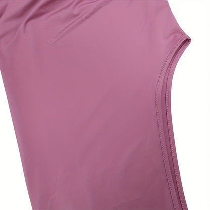 Sexy Mauve One-Shoulder Bodycon Maxi Dress with High Slit - Evening Gown, Party Wedding Prom Dress, Machine Washable Thigh-High Split Dress for Spring/Summer Events (Stock Available)