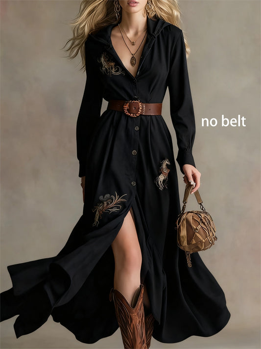 No Belt Women's Autumn Printed Dress