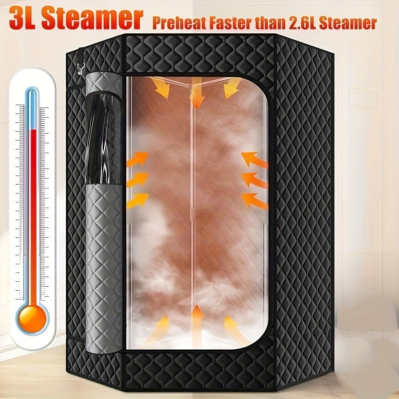Home Portable Full Body Sweat Box Sauna Room Pentagonal Sauna Tent Gym With 1500W 3L Steam Pot Remote Control Chair
