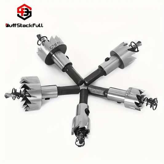 BUFF STACK FULL 5pcs HSS Drill Bits with Wrench - High-Speed Steel, Rust-Proof, Precision Sizes (16mm-30mm) for Metal & Stainless Steel - Ideal for Professional Sheet Metal Work, Drill Bits for Steel, Metalworking Drill Bits