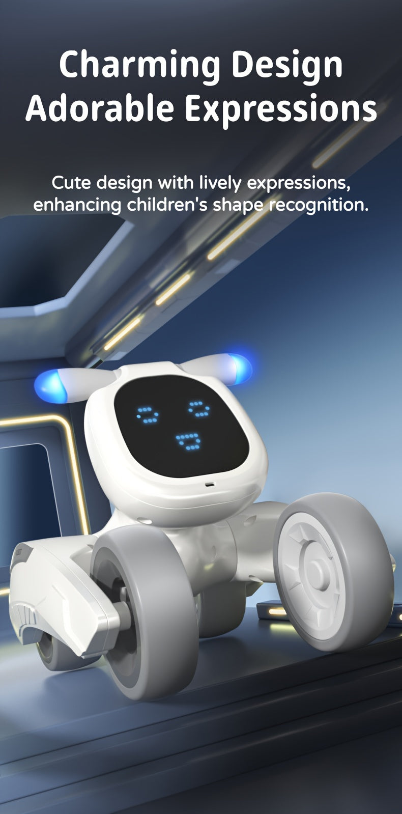 Robot Dog Toy With Face Expression & Lights, Smart Interactive Talking Robot Toys With Voice Control, Touch Sensing, Recording, Singing & Dancing, RC Robot Pet - For Girls & Boys - Perfect Christmas & Birthday Gift