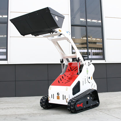 New Upgraded Version With Radiator, B & S 13.5 HP Mini Crawler Skid Steer Loader, Gasoline Engine, Hydraulic Guide Drive, Suitable For Construction, Farms, Roads, Parks, Orchards, Gardens. In Stock In The USA STOCK Free Sship