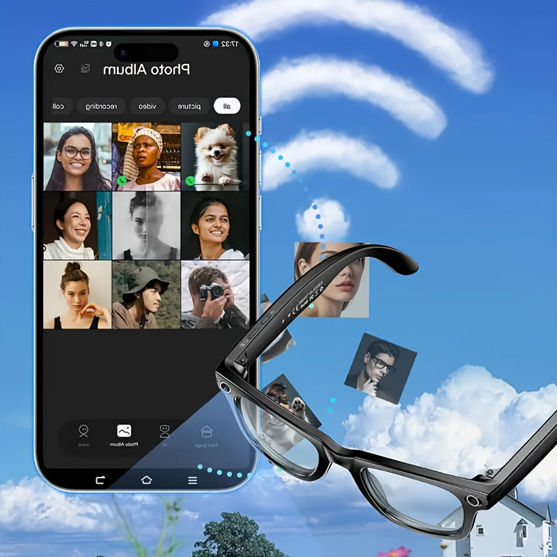 Fashionable Glasses with A Smart  | Bluetooth Calling And Music Playback | Real-time Multi-language Translation | HD  Recording | UV Protection | Lightweight, Hands-free Design - Perfect for Travel Vlogging And Outdoor Advent