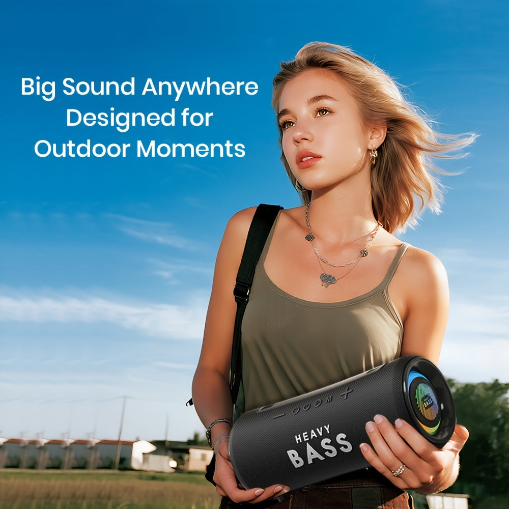 BASS-32 Party Wireless Speaker | 40W Heavy Bass Subwoofer, 360° Sound & RGB Lights, Portable, Tabletop, Button Control, Surround Sound, 6.1 Channel Configuration, USB Type-C Charging