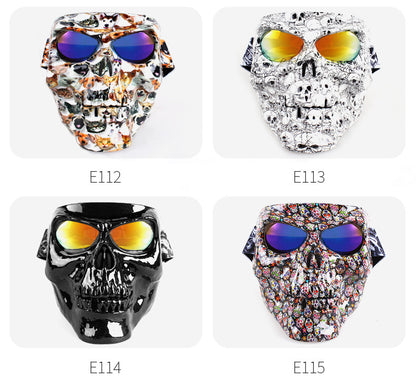Skull Face Mask With Goggles Motorcycle Dust Masks Helmet Moto Casco Cycling Face Shield HD Cycling Glasses UV400 for Man Womem