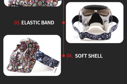 Skull Face Mask With Goggles Motorcycle Dust Masks Helmet Moto Casco Cycling Face Shield HD Cycling Glasses UV400 for Man Womem