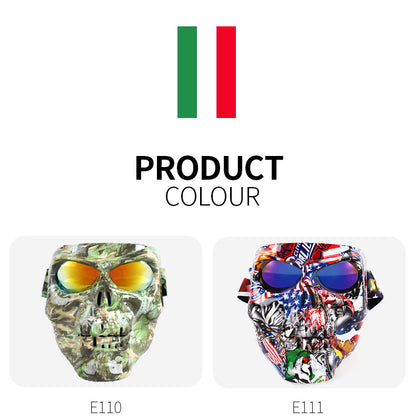 Skull Face Mask With Goggles Motorcycle Dust Masks Helmet Moto Casco Cycling Face Shield HD Cycling Glasses UV400 for Man Womem