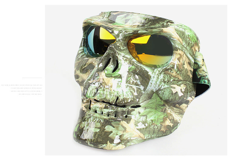 Skull Face Mask With Goggles Motorcycle Dust Masks Helmet Moto Casco Cycling Face Shield HD Cycling Glasses UV400 for Man Womem
