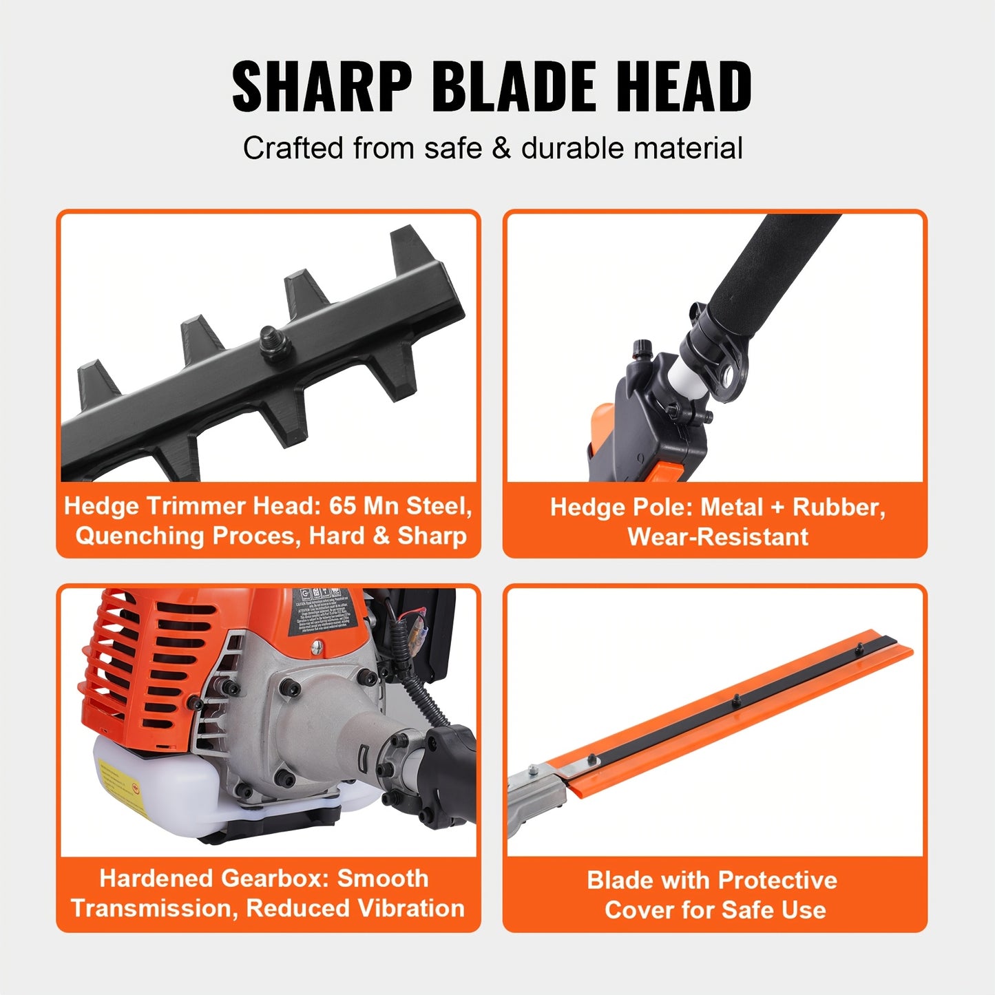 Happybuy 6-in-1 Multi-Functional Trimming Tools Gas Hedge Trimmer 33CC Weed Eater
