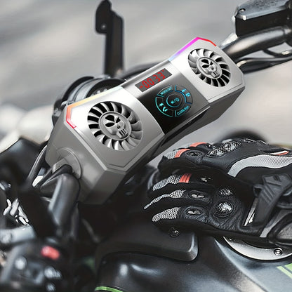 Handlebar Mounted Wireless Motorcycle Speakers | Audio System with USB, FM Radio, Volume Control | Includes Free Extension Cord
