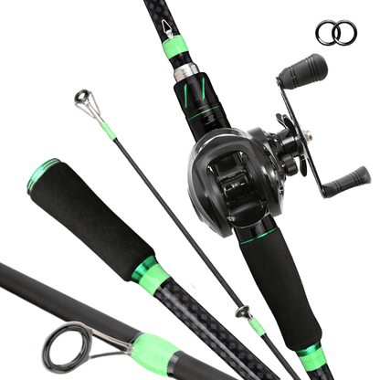 Fishing Rod Set - Carbon Fiber Rod Body, Aluminum Alloy Reel - 180cm/ 70.86inch - Left-handed/ right-handed - Ceramic Guides for Smooth Line Guide - Suitable for All Waters - A Perfect Christmas Gift for Fishing Enthusiasts.