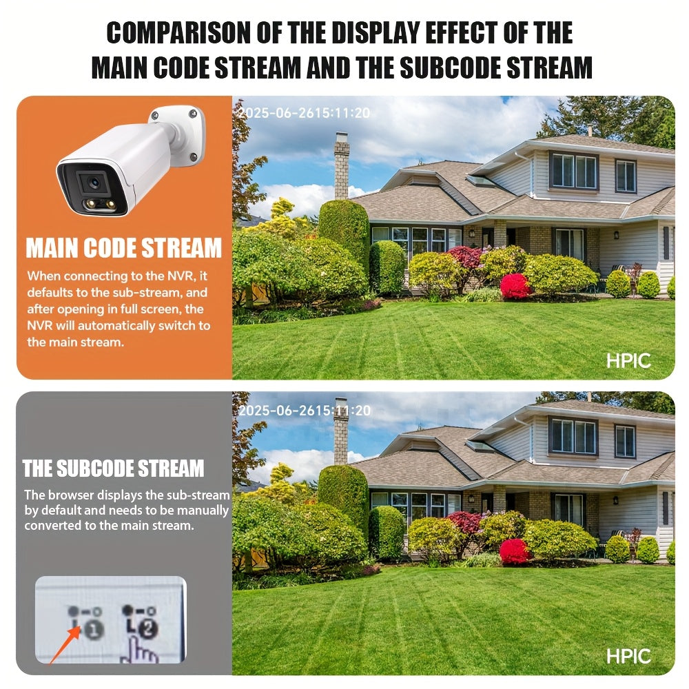 POE gun camera, 8-megapixel camera, full-color night vision, human body detection and one-way audio, outdoor video surveillance camera, RTSP/108°/2.8/mm, IP67 metal shell camera, wired network port connected to NVR, Christma