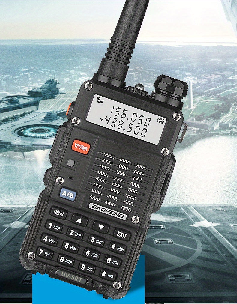 BAOFENG Upgraded UV-5R Dual Band 10 Km Long Range Two-Way Radio BF-UV5RT FM Transceiver Suitable for Car Driving, Outdoor Camping, Wilderness Hunting etc, Without Battery