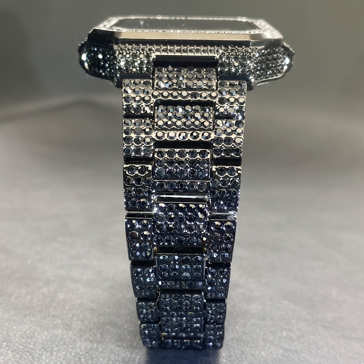 MISSFOX Men'S Luxury Rhinestones-Encrusted Golden-Tone Square Watch with Date Calendar, High Quality IP65, Quartz Movement, Sparkling Bezel & -Accented Dial - Elegant Analog Watch for Casual & Formal Wear, Party Accessory, Ba