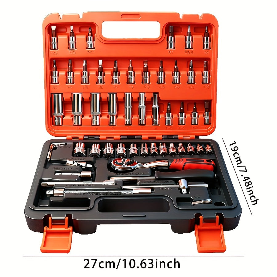 171/53+1 piece car repair tool set, 72 tooth ratchet wrench and durable toolbox storage box, perfect for car repair, home and DIY projects, worry free operation for men and women, easy to control, holiday gift set for boyfrie