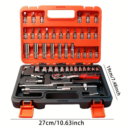 171/53+1 piece car repair tool set, 72 tooth ratchet wrench and durable toolbox storage box, perfect for car repair, home and DIY projects, worry free operation for men and women, easy to control, holiday gift set for boyfrie