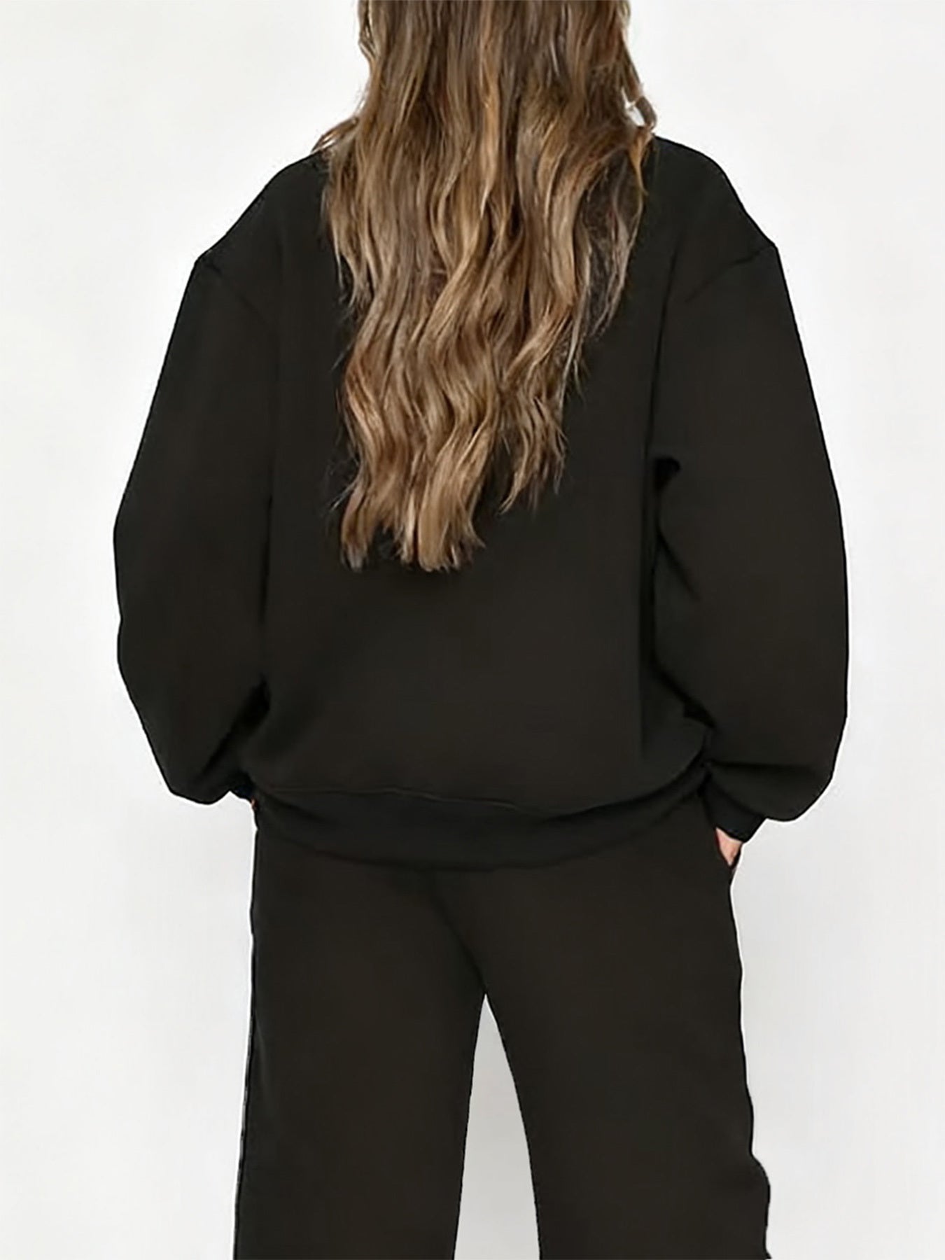Women'S Casual Crew Neck Sweatshirt and Straight-Leg Pants Two-Piece Set with "Faith Hope Love" Print, Fleece-Lined, Drawstring Waist, All-Season, Comfortable Outfit For Casual Attire, Comfortable Clothing | Crew Neck Sweatsh