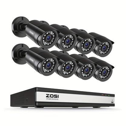ZOSI 16-Channel 3K Lite Security Camera System with 12 Wired Cameras, 80ft IR Night Vision, AI Human/Vehicle Detection, 1080P Outdoor/Indoor CCTV DVR, H.265+ Smart Recording, 24/7 Monitoring, 16-Channel DVR with AI-Powered Al