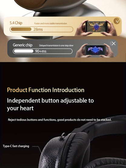 [Noise-Canceling Headphones] 2025 Classic Model Noise-Canceling Headphones - Dual Chip Technology, Lossless Sound, Dual Golden Plating Certification, Foldable/Wireless Design with Strong Anti-Interference Capability, Ensures