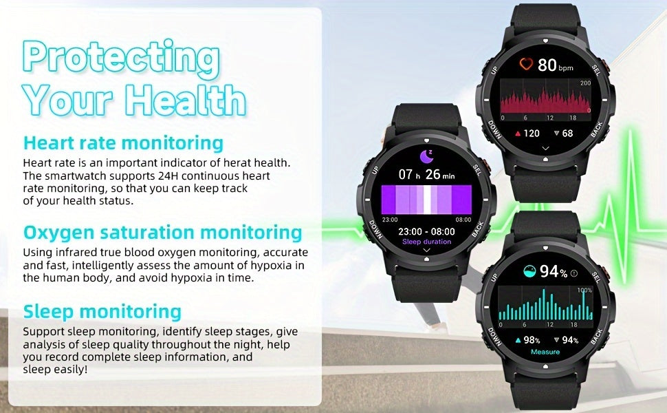 S52 Smart Men'S Watch, 1.39" Smartwatch with Wireless Calling, Sleep Monitoring, 110+ Sports Modes, Compatible with Android/iPhone, USB Charging, Alloy Body, TFT Screen, Lithium Battery-Polymer 300mA