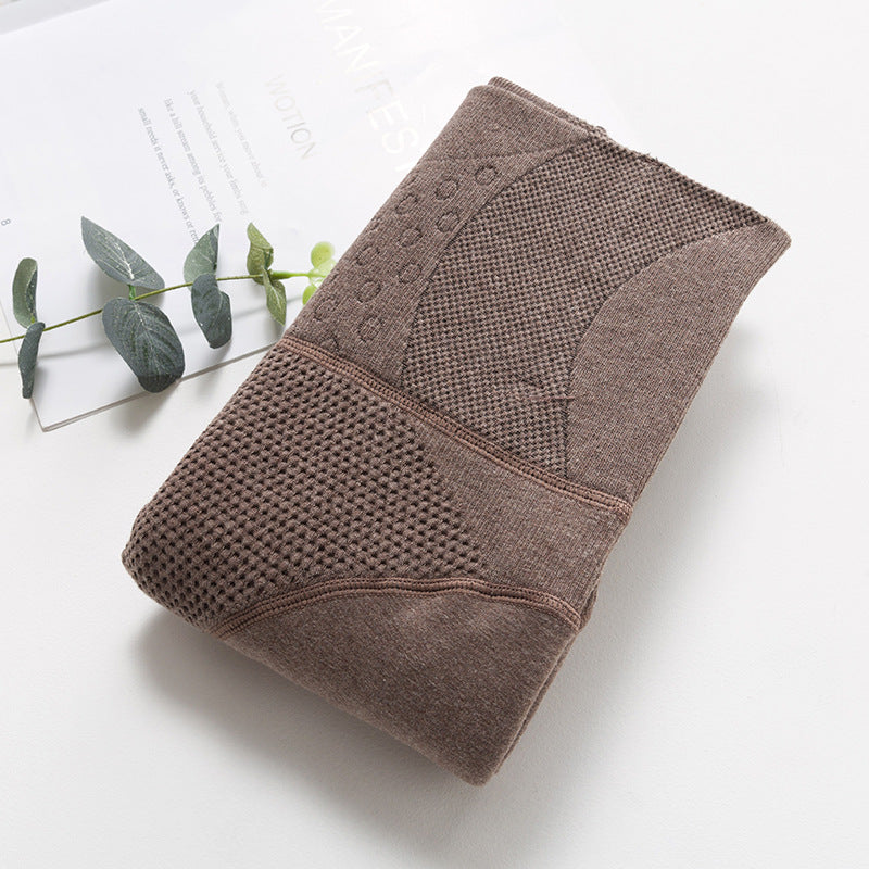 Autumn and Winter Combed Cotton High Waist Fishbone Thickened fleece-lined Leggings Women's Abdominal Hip-lifting Micro-pressure Pantyhose Winter Pantyhose