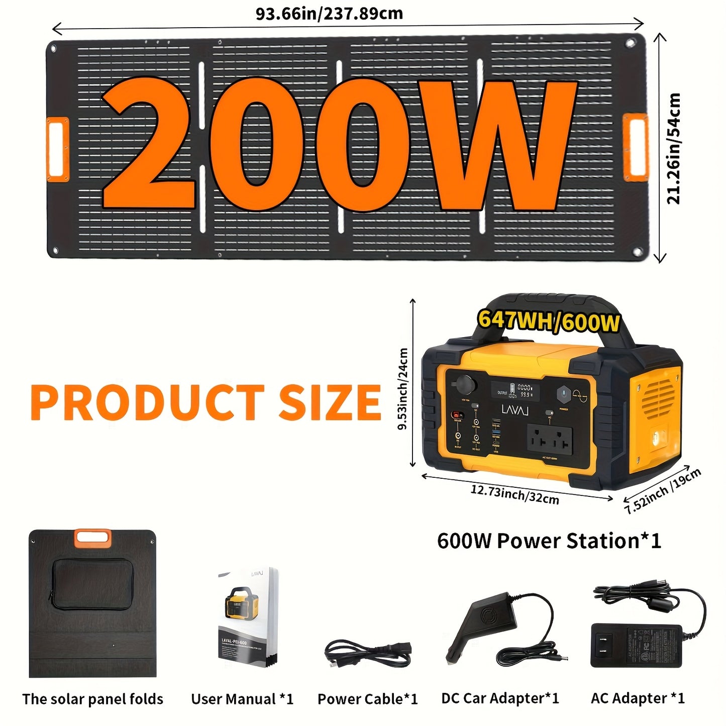Galaxy Green Portable Power Bank with Solar Panel, 643Wh/600W Solar Power, with 60W USB-C PD Output, 110V Pure Sine Wave AC Power Outlet, Suitable for Family Emergency Outdoor Hunting Camping RV Travel, Emergency Power Supply