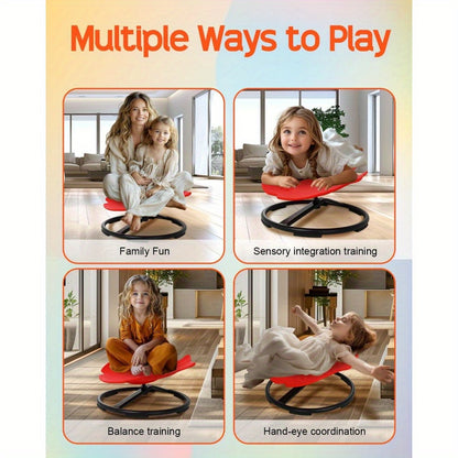 GCCSJ Spinning Chair for Kids Sensory, Kids Swivel Chair, Kids Sensory Swivel Chair, Sit and Spin for Autistic Child, Red Non-Slip Metal Base Spin Sensory Chair, Improving Child'S Brain Development
