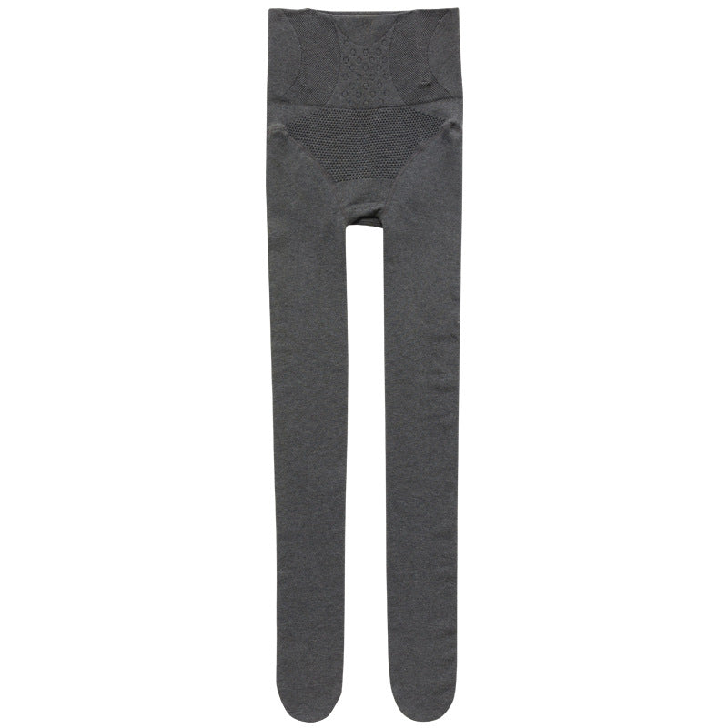 Autumn and Winter Combed Cotton High Waist Fishbone Thickened fleece-lined Leggings Women's Abdominal Hip-lifting Micro-pressure Pantyhose Winter Pantyhose