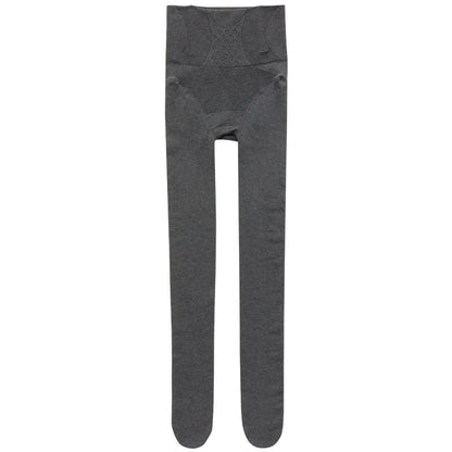 Autumn and Winter Combed Cotton High Waist Fishbone Thickened fleece-lined Leggings Women's Abdominal Hip-lifting Micro-pressure Pantyhose Winter Pantyhose