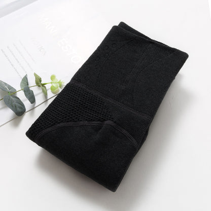 Autumn and Winter Combed Cotton High Waist Fishbone Thickened fleece-lined Leggings Women's Abdominal Hip-lifting Micro-pressure Pantyhose Winter Pantyhose