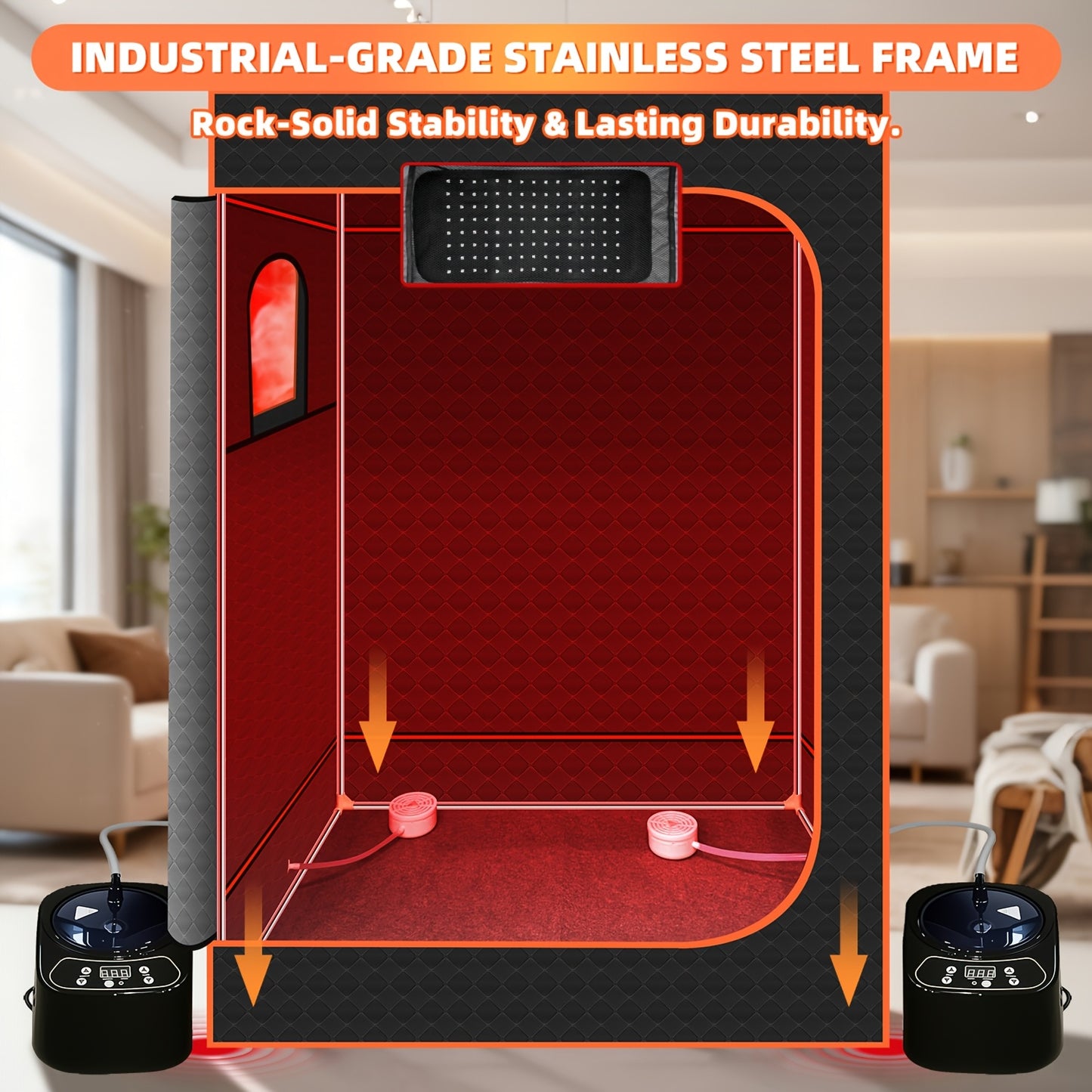 Portable Home Sauna Tent& Steam Sauna Box- Full-Body Steam Bath Cabin, No- Setup, Easy Assembly, Detox&, Large Portable Design(70.8"x31.5"x31.5") for/Outdoor Use, Family-Friendly Sweat Lodge
