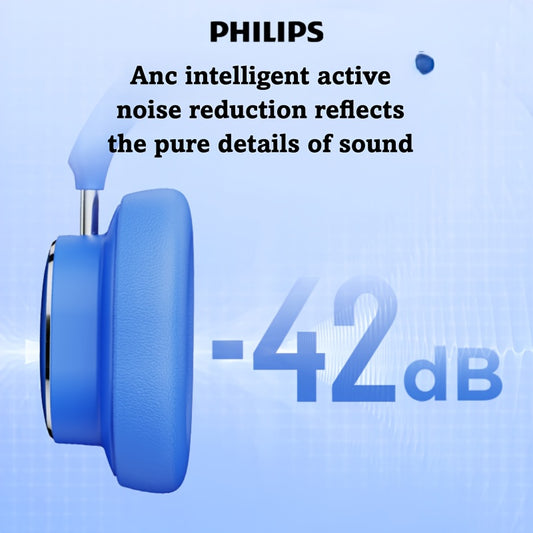 Philips Wireless Bluetooth Headphones, ANC Hybrid Active Noise Cancelling Headphones, Over-Ear Wireless Headphones, Wireless On-Ear Bluetooth Headphones, HiFi Stereo with Microphone, ANC Active Noise Cancelling Headphones, Fo