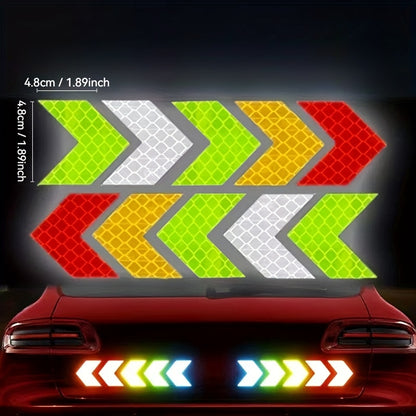 48pcs Set of Waterproof Reflective Arrow Stickers for Cars, RVs, Motorcycles, and Bicycles - Universal Nighttime Warning Decals, Car Decals, Christmas Gift, Car Decal Red Green, Car Accessorie, Reflective Sticker, Car Sticker