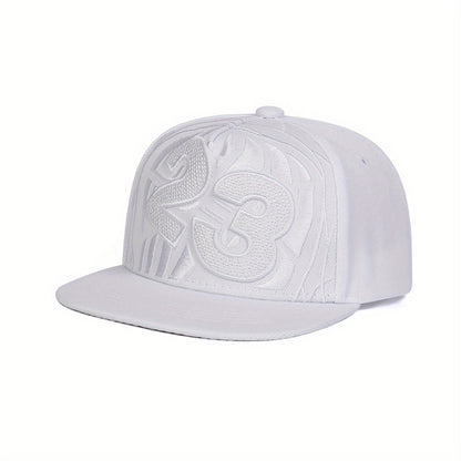 23 Basketball Baseball Cap - Adjustable Snapback Hip-Hop Hat with Black & White Options, Breathable Textile Fabric for Outdoor Sports & Casual Streetwear (Unisex for Men & Women), Basketball Accessories, Adjustable Headwear,