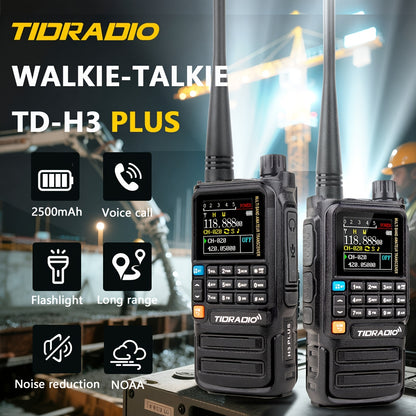 TIDRADIO H3 PLUS | Ham Radio Multi-Band Two-Way Radios with AM/ FM & Wireless Headset Compatibility | 5000km Long Range Walkie Talkies for Camping & Emergency, Emergency Communication, Outdoor Communication, Handheld Transcei